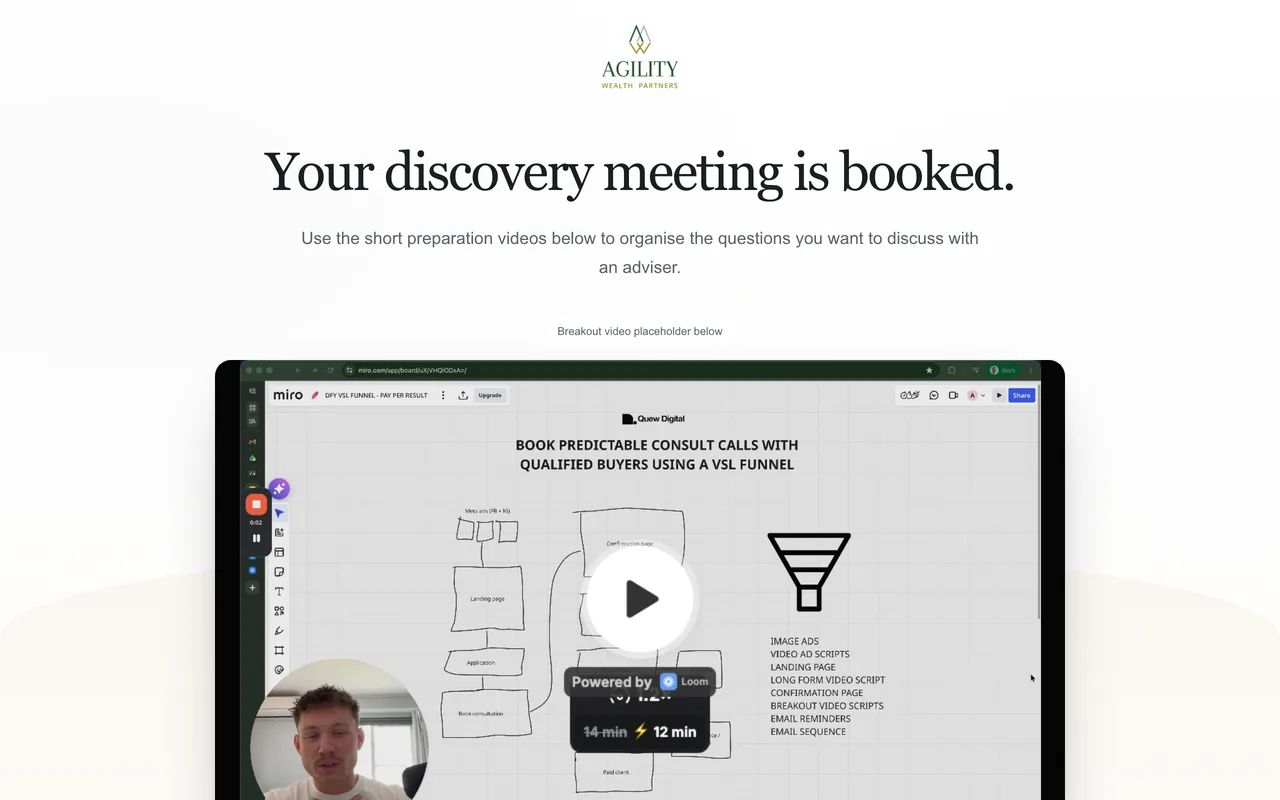 Confirmation page preview